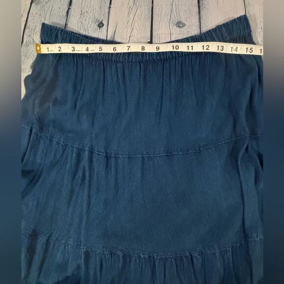 Studio West Apparel Two Piece Festival Boho Stevie Denim Look Top Skirt LP - Picture 15 of 15